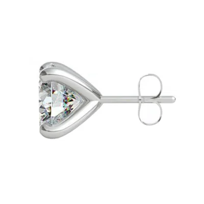 Silver Round Solitaire Stud Men Earring 1 Piece